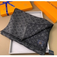 Good Taste Louis Vuitton Monogram Classic Wool Long Scarf 40x185cm LV091011 Black 2025