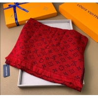 Most Popular Louis Vuitton Monogram Classic Wool Long Scarf 40x185cm LV091011 Red 2025