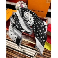 Well Crafted Louis Vuitton Cashmere Patchwork Square Scarf 140x140cm LV091012 Black 2025