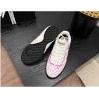 Purchase Chanel Quilted Calfskin Leather Sneakers White/Purple G4583909