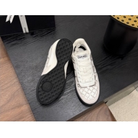 Pretty Style Chanel Quilted Calfskin Leather Sneakers White/Grey G4583909