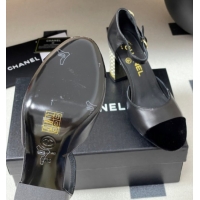 Discount Fashion Chanel Lambskin & Velvet Mary Janes Pumps 8cm with Pearls Black 2025 CH090104 0901061