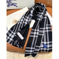Top Quality Burberry Wool Long Scarf BR091014 Black 2025