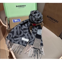 Good Taste Burberry TB Cashmere Wool Long Scarf 30x180cm BR091018 Black 2025
