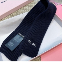 Inexpensive Miu Miu Wool Narrow Long Scarf 10x180cm MM091019 Blue 2025