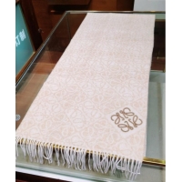 Cheapest Loewe Anagram Cashmere Wool Long Scarf LW091021 Apricot 2025