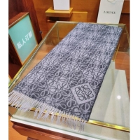 Low Cost Loewe Anagram Cashmere Wool Long Scarf LW091021 Black 2025