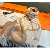 Best Price Hermes Wool Long Scarf 30x180cm HS091022 Beige 2025