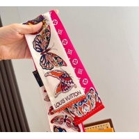 Good Taste Louis Vuitton Butterfly Silk Bandeau Scarf LV091023 Dark Pink 2025