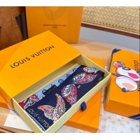 Discount Louis Vuitton Butterfly Silk Bandeau Scarf LV091023 Blue 2025