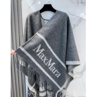 Good Taste MaxMara Wool Cape with Fringes BR091028 Grey 2025