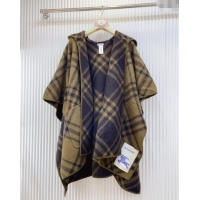 New Fashion Burberry Wool Reversible Cape BR091027 Khaki 2025