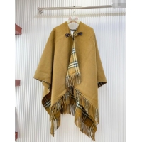 Well Crafted Burberry Wool Lambskin Cape with Fringes BR091029 Camel 2025