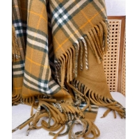 Well Crafted Burberry Wool Lambskin Cape with Fringes BR091029 Camel 2025