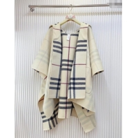 Classic Discount Burberry Cashmere Reversible Hoodlie Cape with Fringes BR091030 Stone Beige 2025