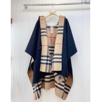 Market Sells Burberry Cashmere Reversible Hoodlie Cape with Fringes BR091030 Black/Camel 2025