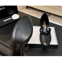 Grade Quality Chanel Calfskin Leather Mary Janes Pumps with Bow Black2 2025 G46701