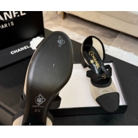 Purchase Chanel Mesh & Grosgrain Mary Janes Pumps with Bow Beige/Black 2025 G46701