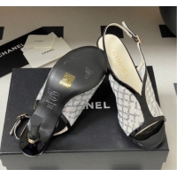 Sumptuous Chanel Mesh & Sequins Heel Sandals 8.5cm White 2025 G46538