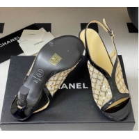 Classic Hot Chanel Mesh & Sequins Heel Sandals 8.5cm Beige 2025 G46538