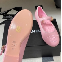 Luxury Discount Chanel Lambskin Leather Mary Janes Flats Ballet G45503 Pink