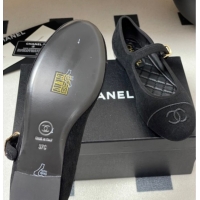 Luxury Cheap Chanel Fabric Mary Janes Flats Ballet G45503 Black