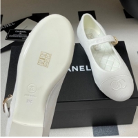 Luxury Chanel Fabric Mary Janes Flats Ballet G45503 White