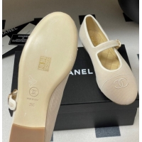 Good Quality Chanel Fabric Mary Janes Flats Ballet G45503 Beige