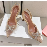 Good Taste Amina Muaddi Rosie Lace Sling Back Pumps A1116 Beige 2025