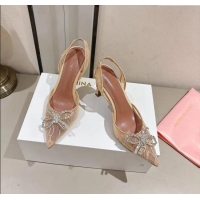 Good Taste Amina Muaddi Rosie Lace Sling Back Pumps A1116 Beige 2025