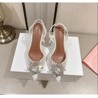 Buy Fashionable Amina Muaddi Begum Lace Sling Pumps A1116 White 2024