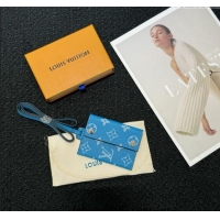 Promotional Louis Vuitton LV Card Holder with Neck Strap M83154 Blue 2025