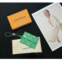 Best Price Louis Vuitton LV Card Holder with Neck Strap M83154 Green 2025