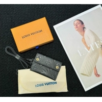 Good Quality Louis Vuitton LV Card Holder with Neck Strap M83154 Black 2025