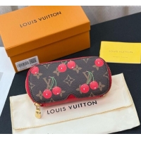 Top Design Louis Vuitton LV x TM Cerise Cherry Sunglasses Pouch GI1332 Brown/Red 2025
