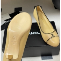 Cheap Price Chanel Vintage Lambskin Leather Pumps 6.5cm Beige 2025 CH090116