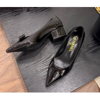 heap Price Chanel Crumpled Patent Calfskin Slingbacks Pumps 3.5cm Black 2025 G46549