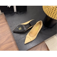 Top Design Chanel Crumpled Patent Calfskin Slingbacks Pumps 3.5cm Beige 2025 G46549