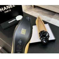 Classic Specials Chanel Lambskin & Patent Calfskin Ballet flats with Camellia Bloom Beige 2025 G46520
