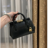 Luxury Cheap Dolce&Gabbana Marlene Day Mini Handbag in Lizard Pattern Calfskin D1708 Dark Green 2025