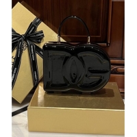 Modern Classic Dolce&Gabbana Box Bag in Patent Calfskin D1709 Black 2025