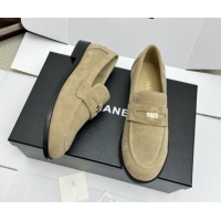 Top Grade Chanel Mocassins Loafers in Suede G46362 Light Brown