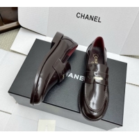 Buy Discount Chanel Mocassins Loafers in Shiny Calfskin G46362 Burgundy