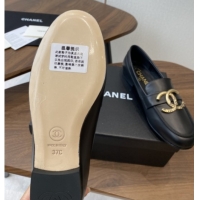 Good Looking Chanel Calfskin Loafers with CC Logo CH9327 Black