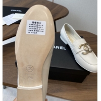 Top Design Chanel Calfskin Loafers with CC Logo CH9328 White