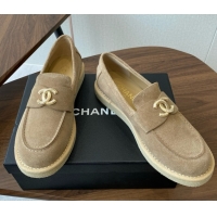 Pretty Style Chanel Suede Loafers CH9334 Brown