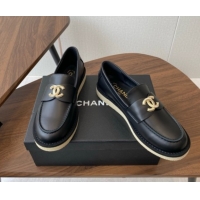 Top Grade Chanel Smooth Calfskin Loafers CH9336 Black 