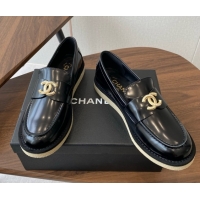 Unique Style Chanel Brushed Calfskin Loafers CH9337 Black