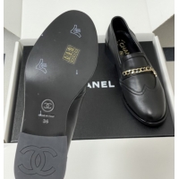 Hot Style Chanel Calfskin Loafers with Chain CH9339 Black