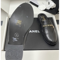 Good Looking Chanel Calfskin Mules with Chain CH9343 Black